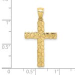 10K / 14K Yellow Gold Nugget Cross Pendant - Product Photo