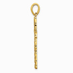 10K / 14K Yellow Gold Nugget Cross Pendant - Product Photo