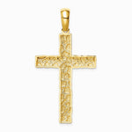 10K / 14K Yellow Gold Nugget Cross Pendant - Product Photo