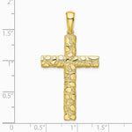 10K / 14K Yellow Gold Nugget Cross Pendant - Product Photo