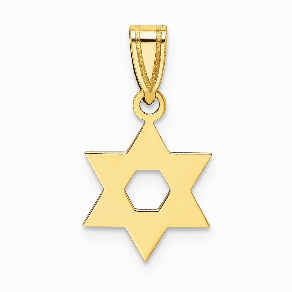 10K / 14K Yellow Gold Star of David Pendant - Product Photo