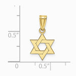 10K / 14K Yellow Gold Star of David Pendant - Product Photo