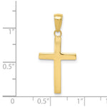 10K / 14K Yellow Gold Polished Cross Pendant - Product Photo