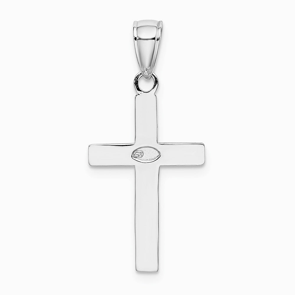 10K / 14K White Gold Polished Cross Pendant - Product Photo