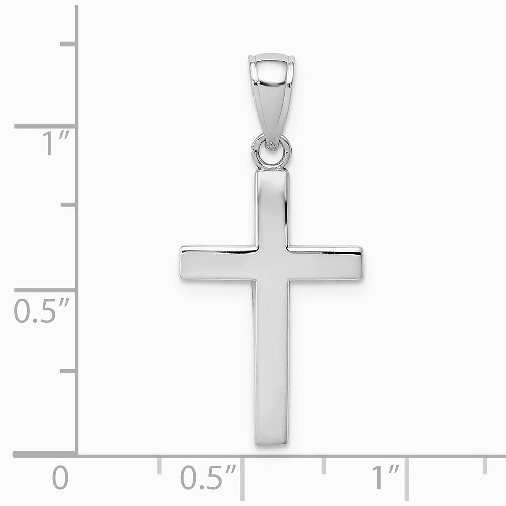 10K / 14K White Gold Polished Cross Pendant - Product Photo