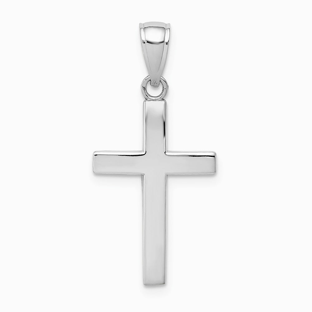 10K / 14K White Gold Polished Cross Pendant - Product Photo
