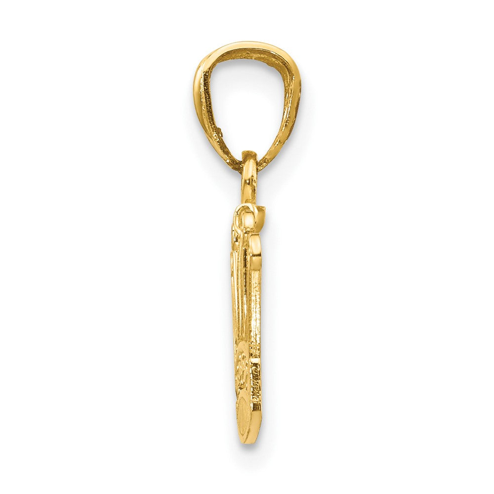 10K / 14K Yellow Gold Crown Pendant - Product Photo