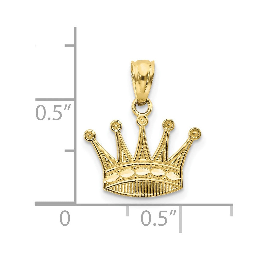 10K / 14K Yellow Gold Crown Pendant - Product Photo