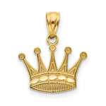 10K / 14K Yellow Gold Crown Pendant - Product Photo