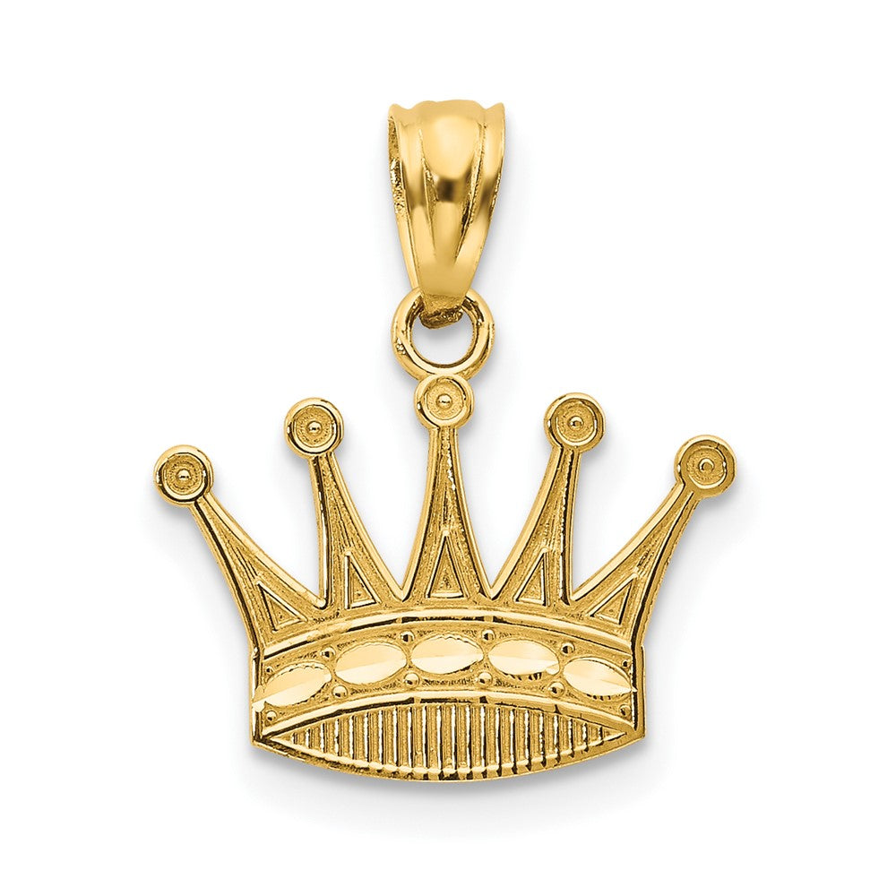 10K / 14K Yellow Gold Crown Pendant