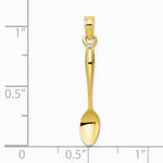 10K / 14K Yellow Gold 3-D Table Spoon Pendant - Product Photo