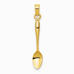 10K / 14K Yellow Gold 3-D Table Spoon Pendant - Product Photo