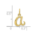 10K / 14K Yellow Gold Letter a Initial Charm - Product Photo