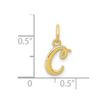 10K / 14K Yellow Gold Letter c Initial Charm - Product Photo