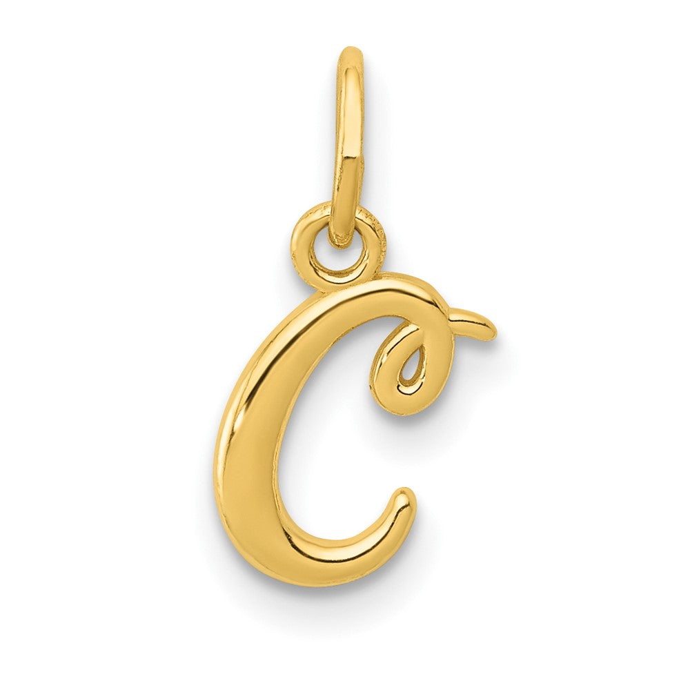 10K / 14K Yellow Gold Letter c Initial Charm - Product Photo
