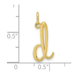 10K / 14K Yellow Gold Letter d Initial Charm - Product Photo