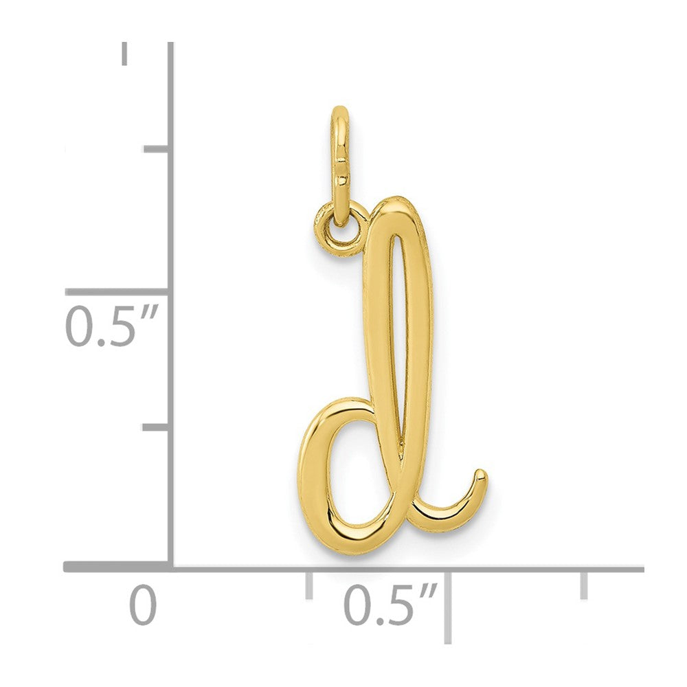 10K / 14K Yellow Gold Letter d Initial Charm - Product Photo