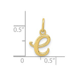 10K / 14K Yellow Gold Letter e Initial Charm - Product Photo