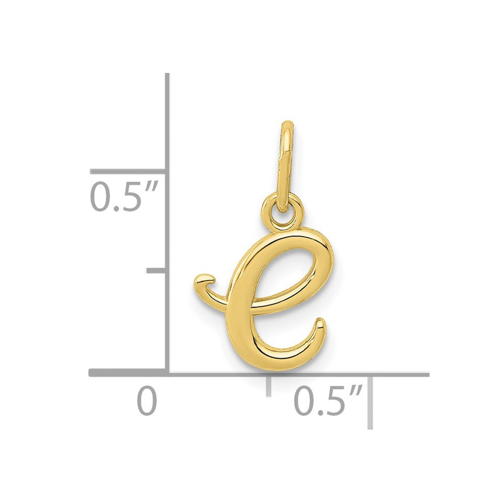 10K / 14K Yellow Gold Letter e Initial Charm - Product Photo