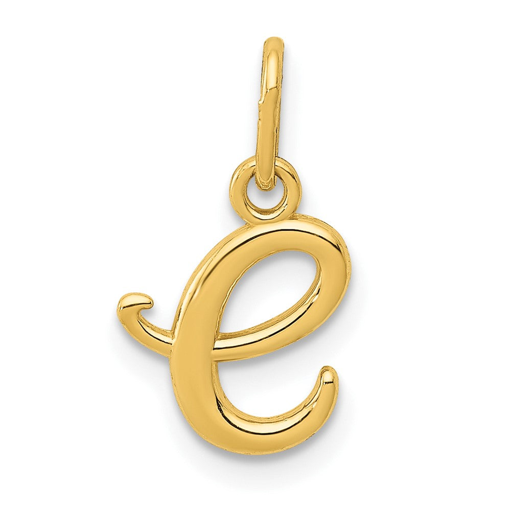 10K / 14K Yellow Gold Letter e Initial Charm - Product Photo