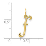 10K / 14K Yellow Gold Letter F Initial Charm - Product Photo