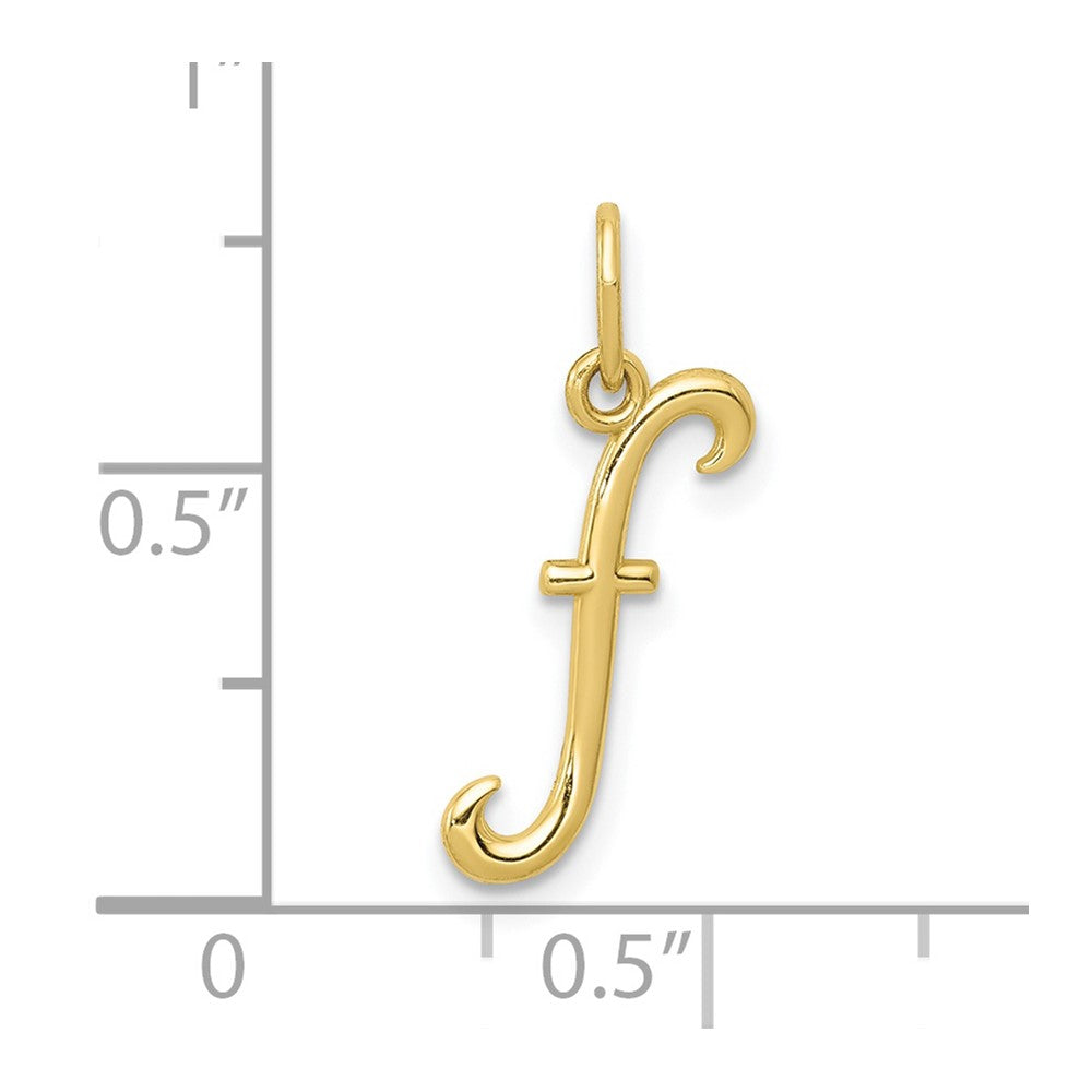 10K / 14K Yellow Gold Letter F Initial Charm - Product Photo