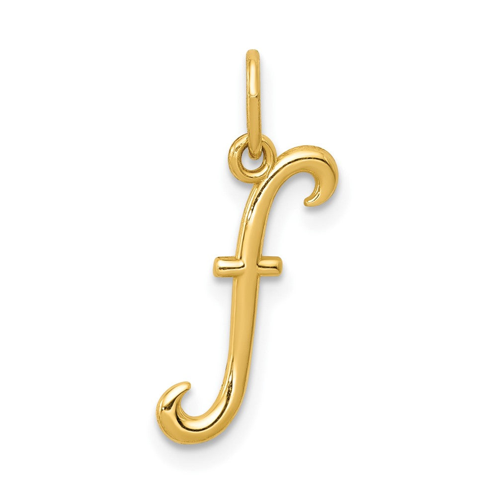 10K / 14K Yellow Gold Letter F Initial Charm - Product Photo