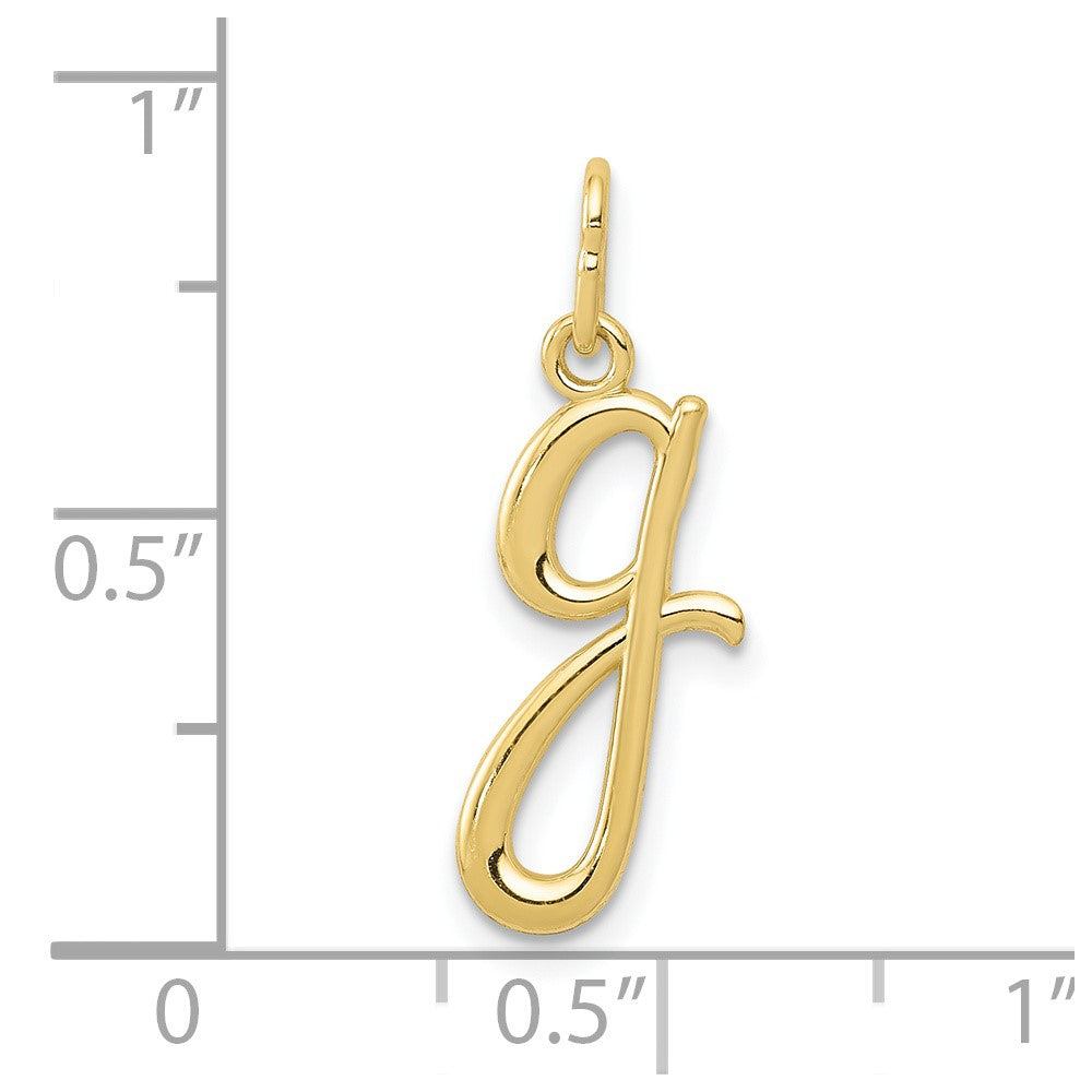 10K / 14K Yellow Gold Letter g Initial Charm - Product Photo