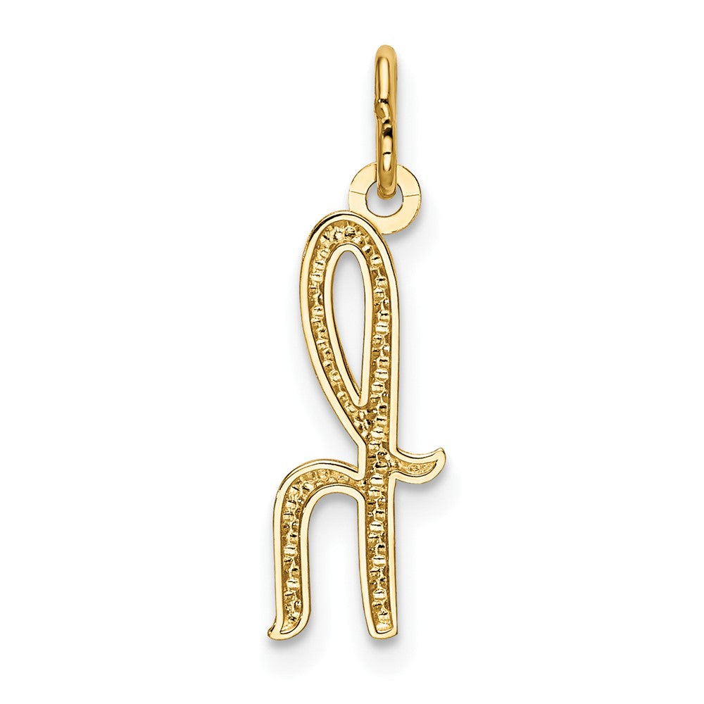 10K / 14K Yellow Gold Letter h Initial Charm - Product Photo