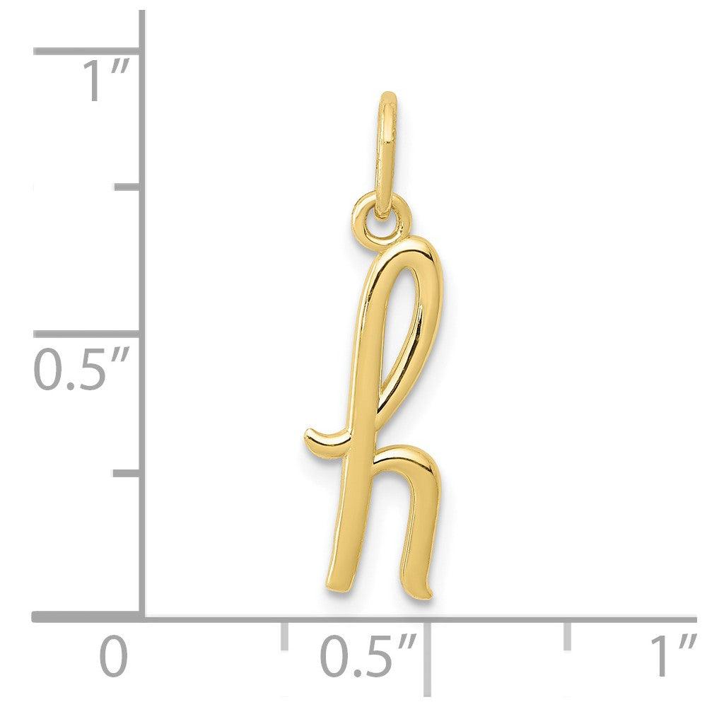10K / 14K Yellow Gold Letter h Initial Charm - Product Photo