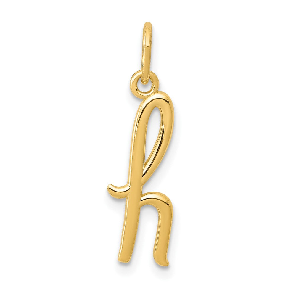 10K / 14K Yellow Gold Letter h Initial Charm - Product Photo