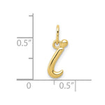 10K / 14K Yellow Gold Letter i Initial Charm - Product Photo