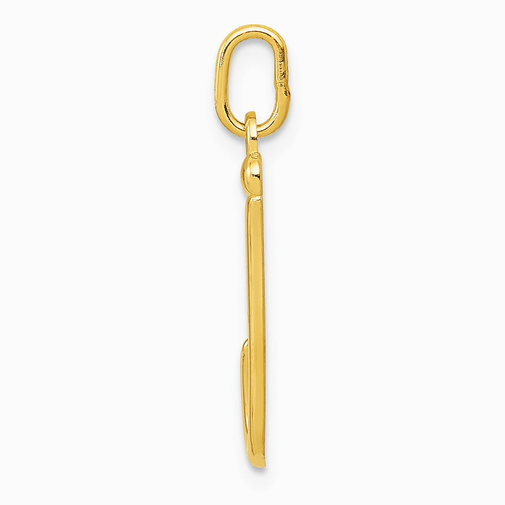 10K / 14K Yellow Gold Letter j Initial Charm - Product Photo