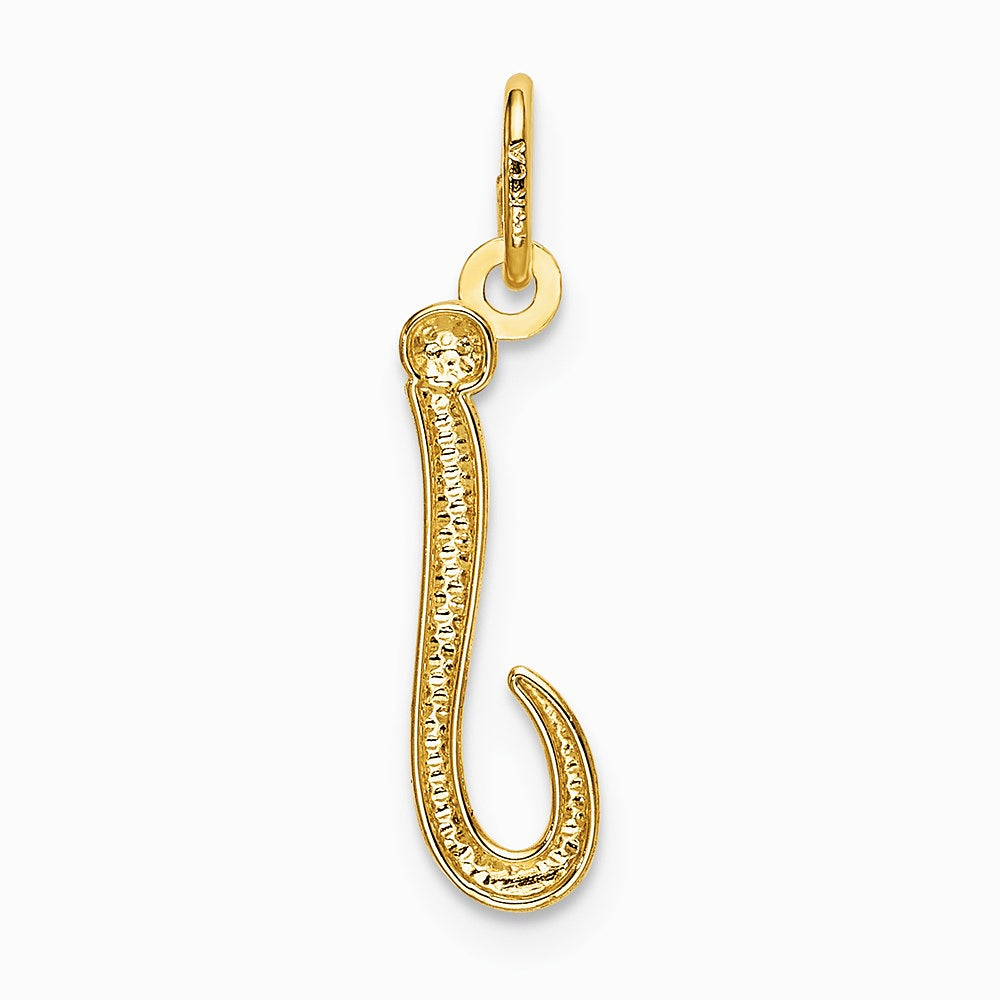 10K / 14K Yellow Gold Letter j Initial Charm - Product Photo