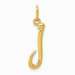 10K / 14K Yellow Gold Letter j Initial Charm - Product Photo