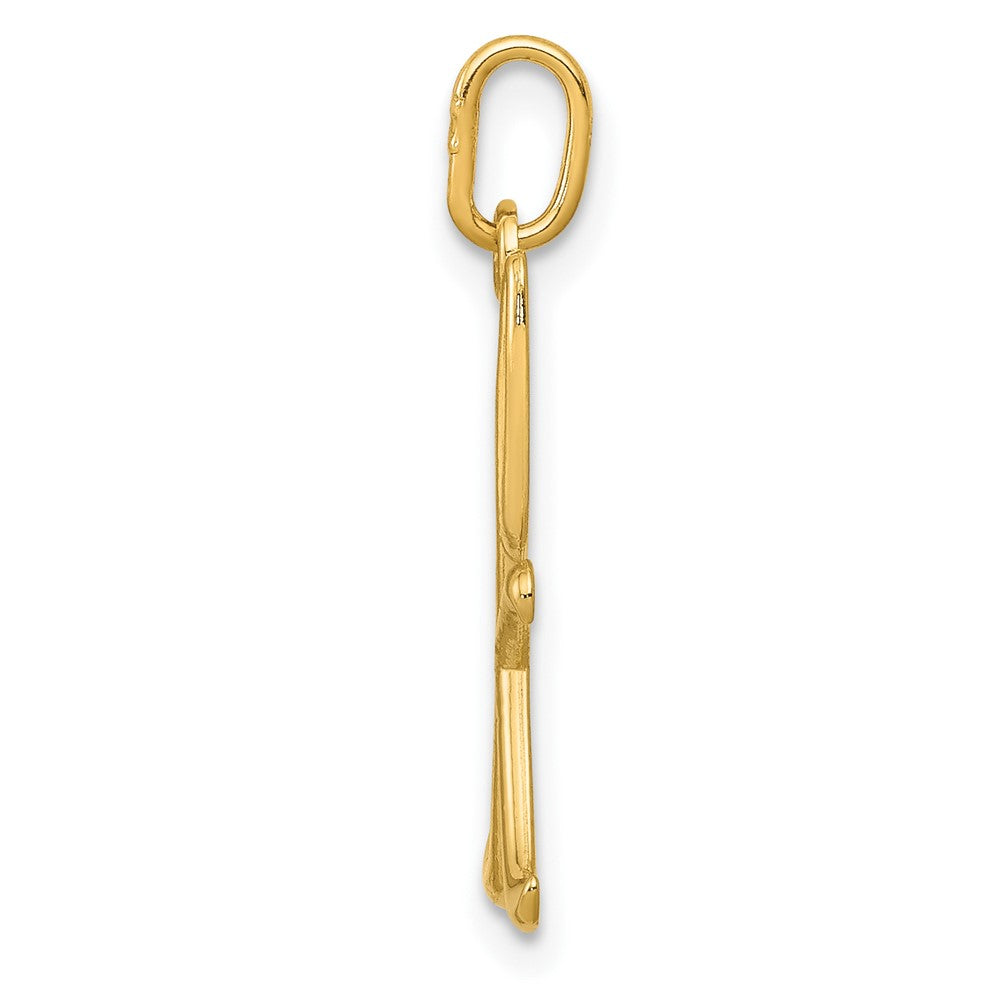 10K / 14K Yellow Gold Letter k Initial Charm - Product Photo