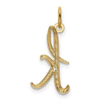 10K / 14K Yellow Gold Letter k Initial Charm - Product Photo