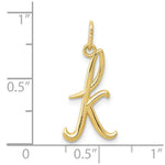 10K / 14K Yellow Gold Letter k Initial Charm - Product Photo