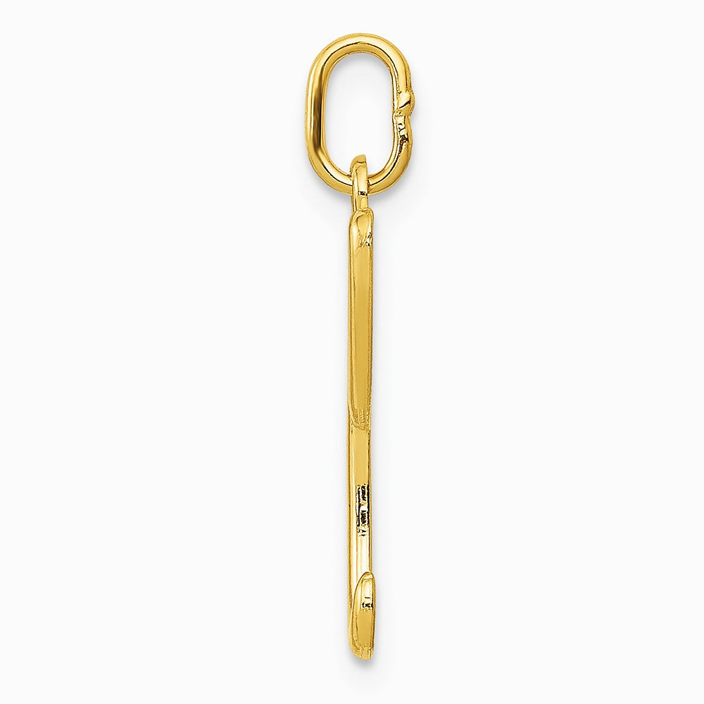 10K / 14K Yellow Gold Letter l Initial Charm - Product Photo