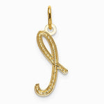 10K / 14K Yellow Gold Letter l Initial Charm - Product Photo