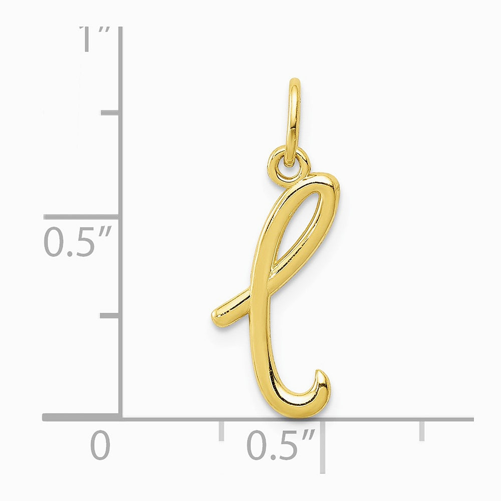 10K / 14K Yellow Gold Letter l Initial Charm - Product Photo