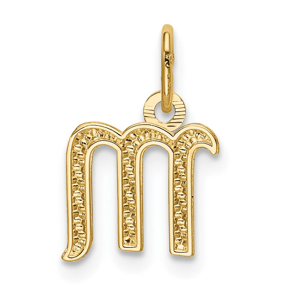 10K / 14K Yellow Gold Letter m Initial Charm - Product Photo