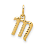 10K / 14K Yellow Gold Letter m Initial Charm - Product Photo