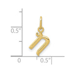 10K / 14K Yellow Gold Letter n Initial Charm - Product Photo