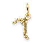 10K / 14K Yellow Gold Letter r Initial Charm - Product Photo