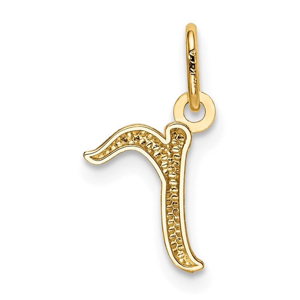 10K / 14K Yellow Gold Letter r Initial Charm - Product Photo