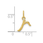 10K / 14K Yellow Gold Letter r Initial Charm - Product Photo