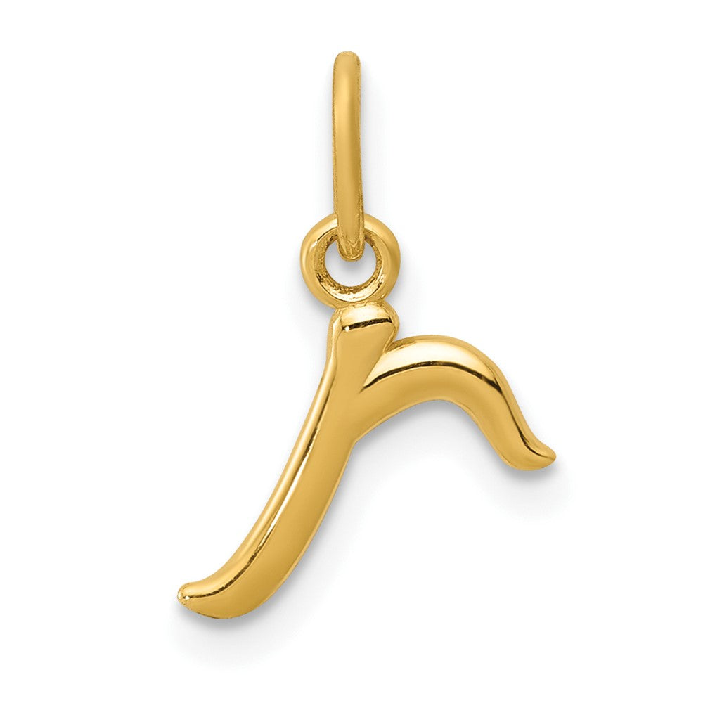 10K / 14K Yellow Gold Letter r Initial Charm - Product Photo