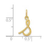 10K / 14K Yellow Gold Letter s Initial Charm - Product Photo