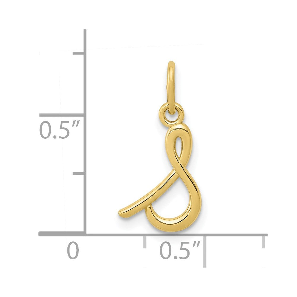 10K / 14K Yellow Gold Letter s Initial Charm - Product Photo